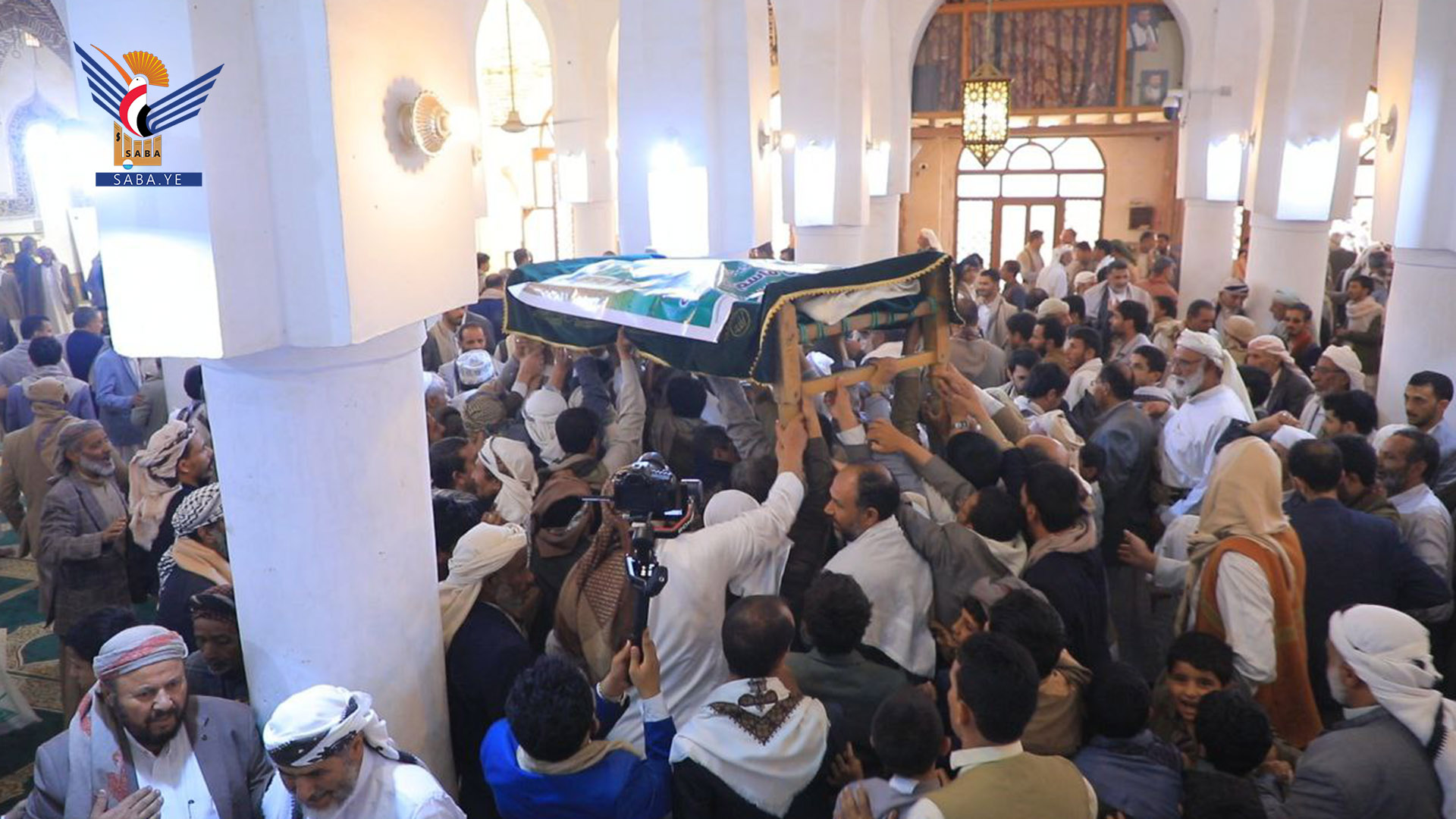تشييع جثمان العلامة محمد حسن الحوثي إمام جامع الإمام الهادي بصعدة