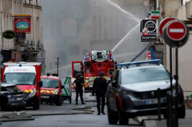 Building partially collapses in gas blast central Paris Building partially collapses in gas blast central Paris