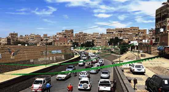 Sanaa  with green to celebrate the prophet's birth anniversary