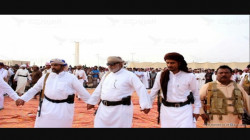 Un stand de protestation pour les tribus de Mahara, rejetant l'occupation saoudienne