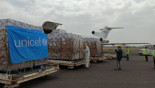 Cargo plane arrives in Sanaa Airport carrying vaccines for children