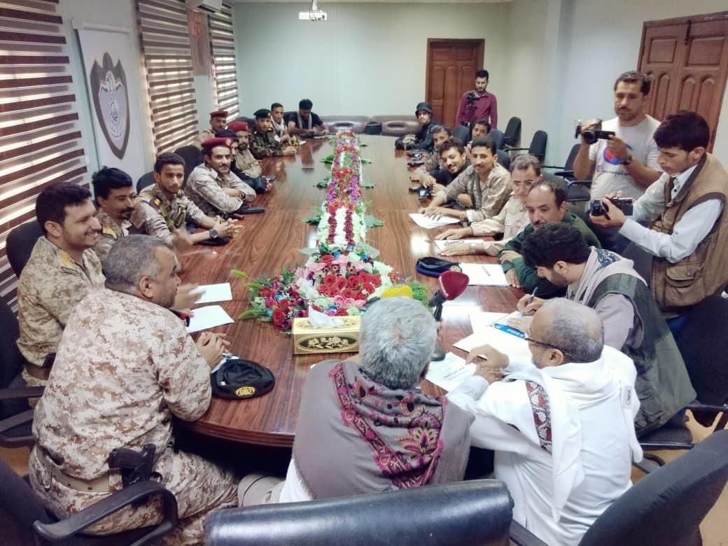 Empfang des Brigadegeneral Haitham Salem Orayk, Kommandeur des Bataillons der 6. Brigade, Republikanische Garde, in Hodeidah