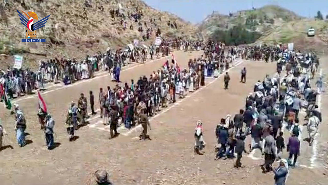 عرض شعبي لقوات التعبئة العامة بمديرية كسمة بريمة بعيد ثورة 21 سبتمبر