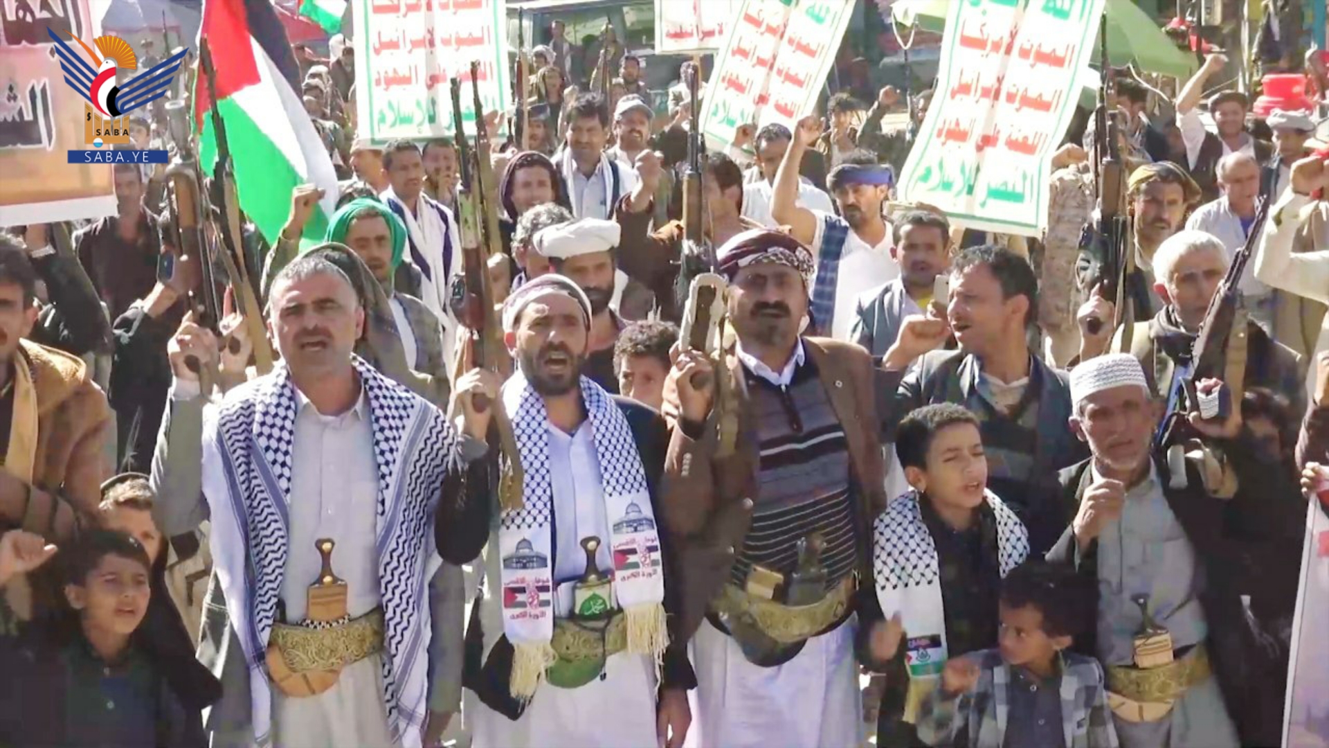 مسيرات حاشدة في عدد من مديريات صعدة دعماً لصمود الشعب الفلسطيني