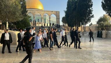 Dozens of extremist settlers storm al-Aqsa