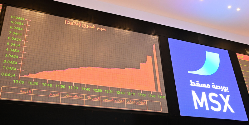 انخفاض مؤشر بورصة مسقط عند الإغلاق