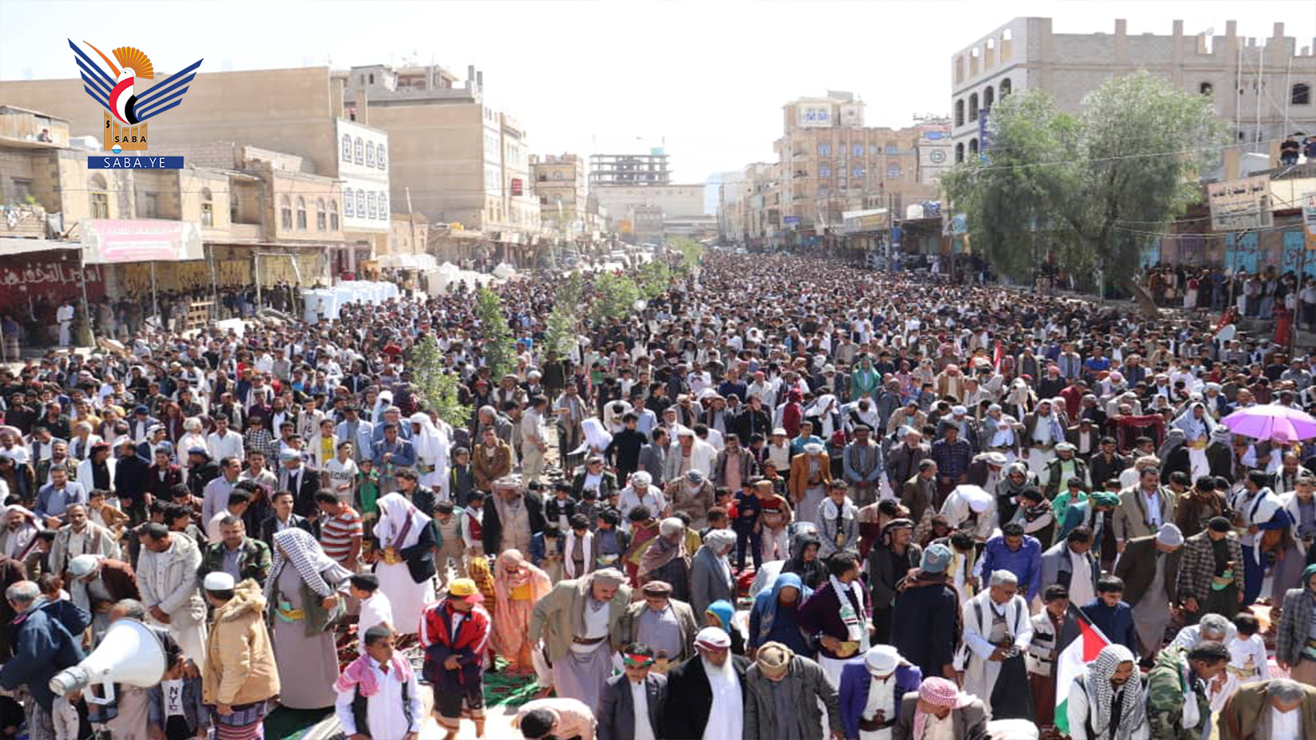 مسيرة جماهيرية حاشدة في الضالع نصرة للشعب الفلسطيني