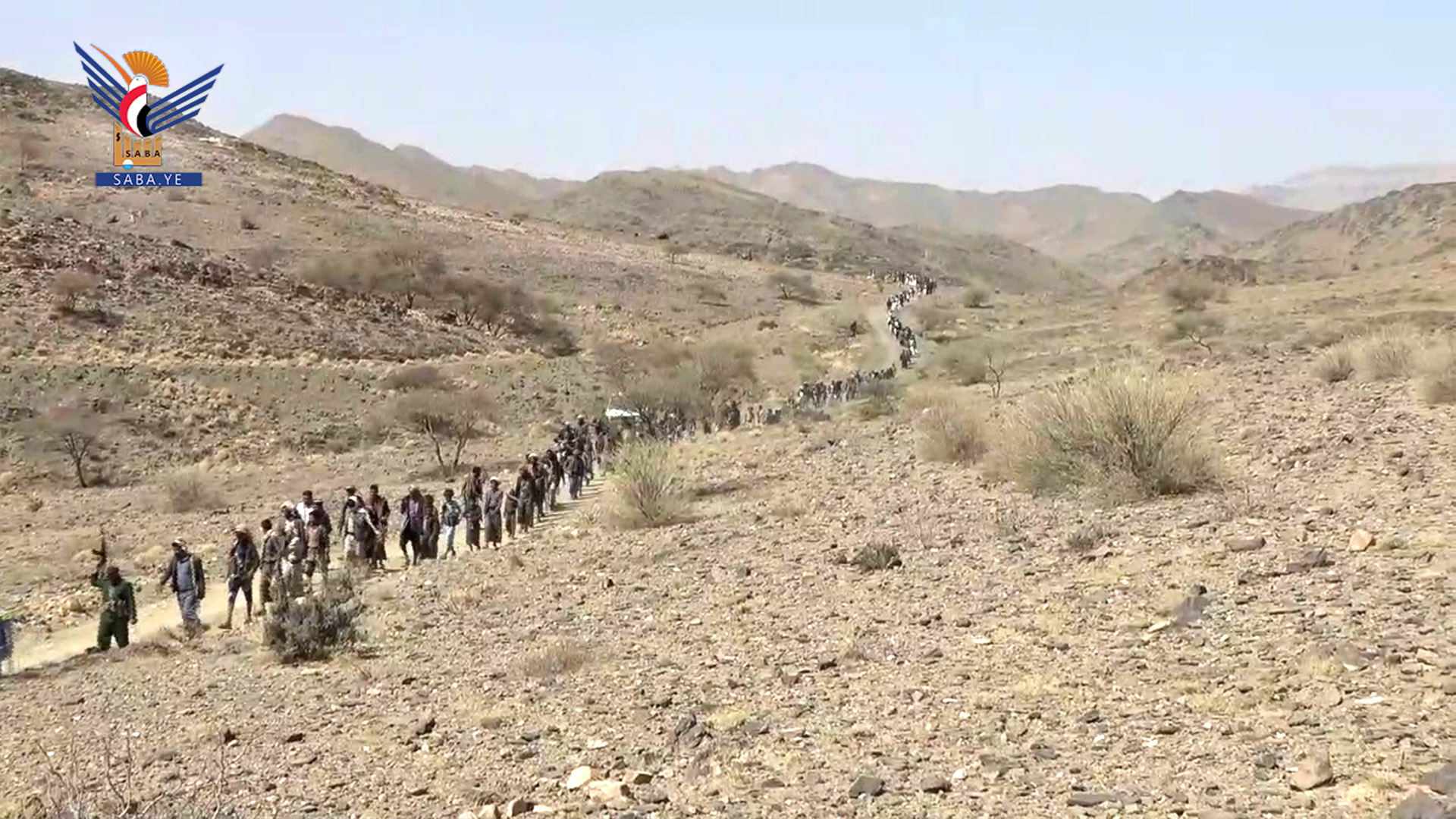 Al-Aqsa Flood Courses graduates conduct march & military drill in Bidbadah, Marib