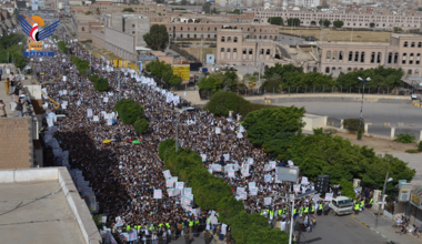 Capital Sana'a witnesses massive mass rally to commemorate anniversary of Al-Sarkha