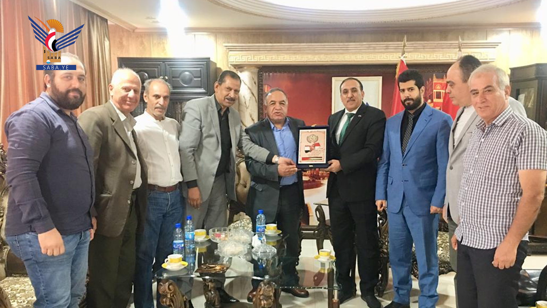 Yemen's ambassador to Syria meets delegation from Palestinian Forces Alliance
