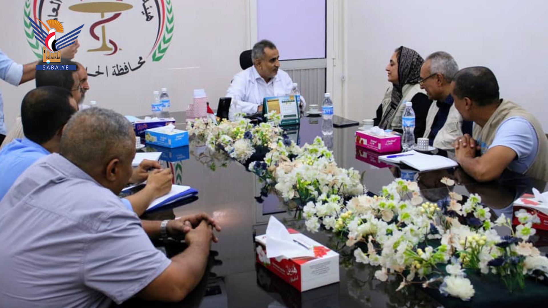 Discussing UNICEF interventions in Al-Thawra Hospital Authority in Hodeida