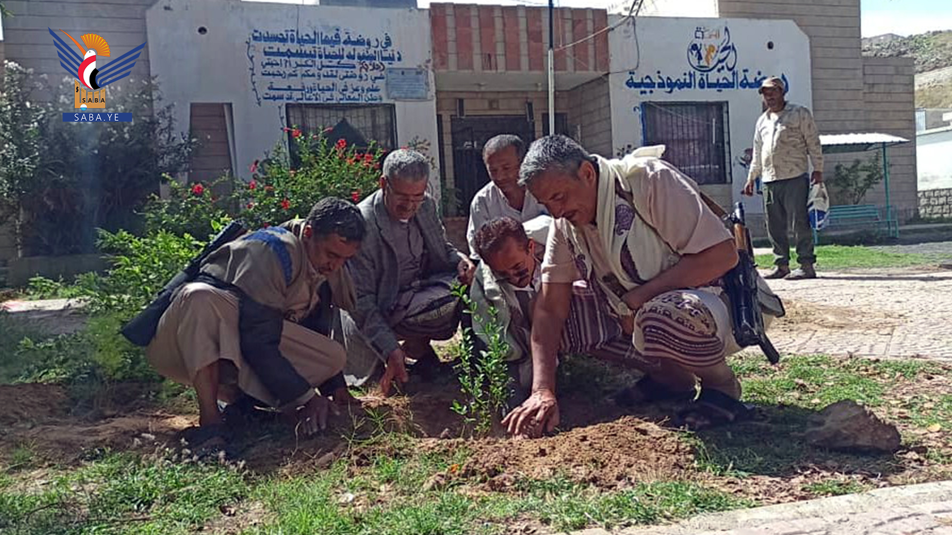 تدشين توزيع الشتلات المتنوعة في مدارس البيضاء 