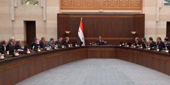 Al-Assad presides over an emergency meeting of Council of Ministers to discuss damages of earthquake that struck Syria