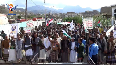 Lahj. Al-Qubaita district organized march in solidarity with Palestinian people
