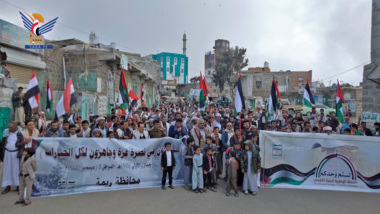 Massive march in Rayma to support of Gaza's steadfastness 