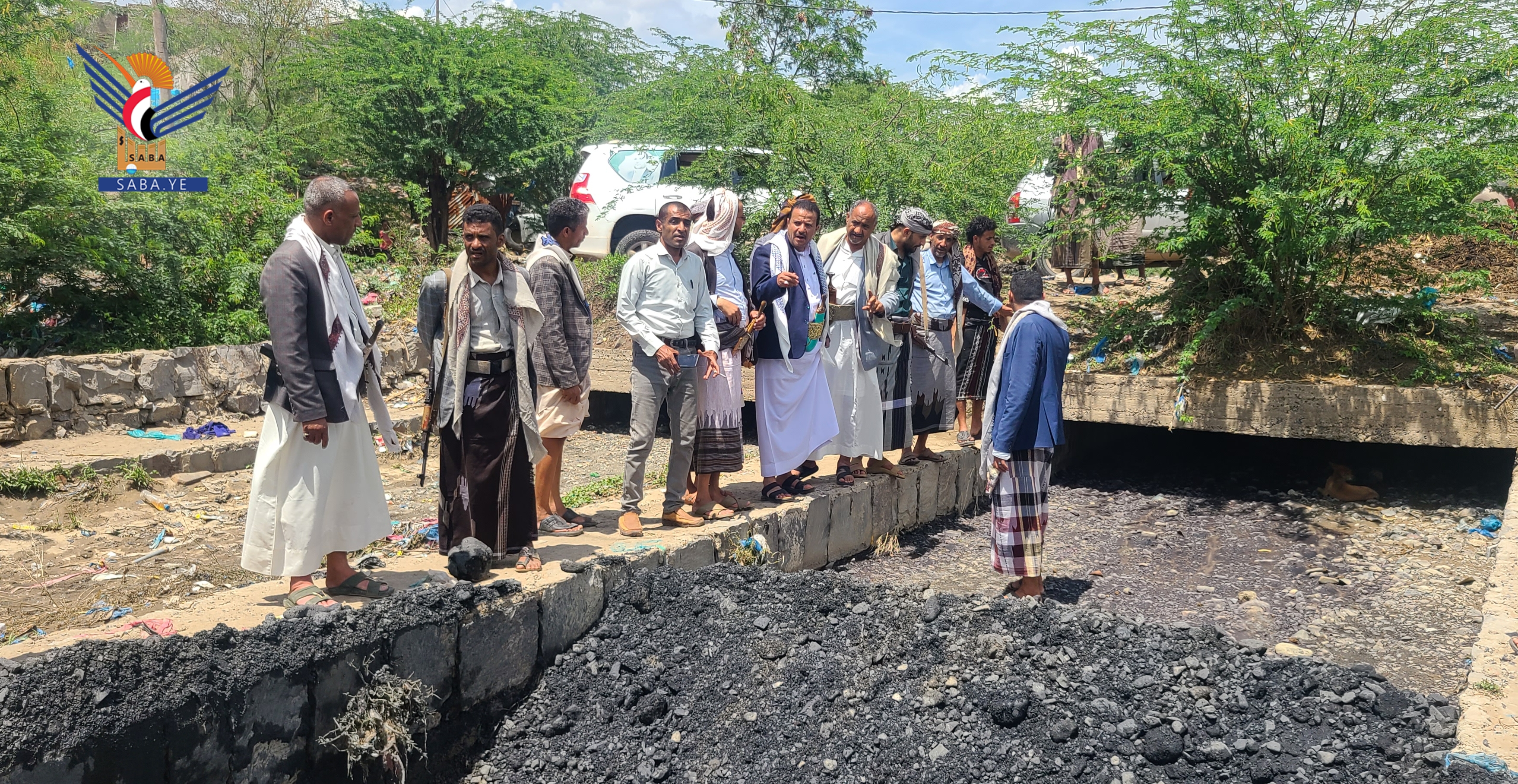 Taiz..inspectez les dégâts causés par les torrents dans le district de Taiziyah