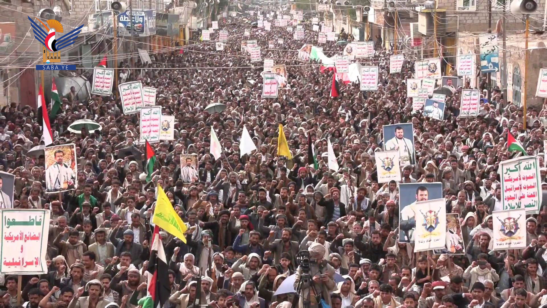مسيرات جماهيرية حاشدة في 46 ساحة بذمار نصرة للشعبين الفلسطيني والإيراني