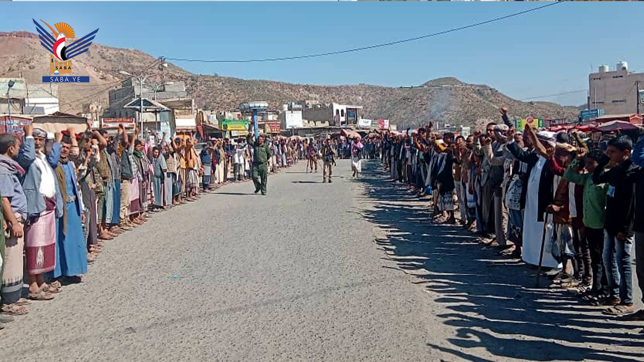 Vigils in Taiz directorates in solidarity with Palestine, blessing operations of armed forces