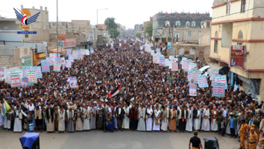 Eight marches in Dhamar entitled “There is no pride for nation’s peoples without victory for Gaza”