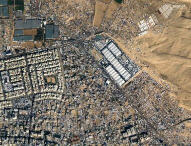 Satellitenbilder zeigen die Auswirkungen der möglichen zionistischen Aggression auf Rafah im südlichen Gazastreifen