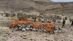 النيابة العامة بصعدة تتلف اكثر من تسعة اطنان من مادة الحشيش المخدر