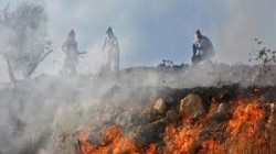 مستوطنين يحرقون معدات للفلسطينيين جنوب نابلس بالضفة الغربية المحتلة
