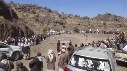 وقفة لأبناء حزم العدين في إب تنديداً بإعدام الأسرى