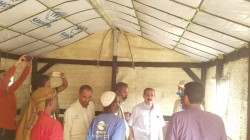  الاطلاع على مشروعي مياه وبناء خيام للنازحين في باجل