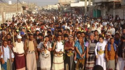 مسيرة حاشدة في مربع  الحديدة الشمالي تنديدا بجرائم وتصعيد العدوان