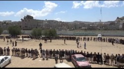 وقفة قبلية بالبيضاء تدشينا لحملة إعصار اليمن