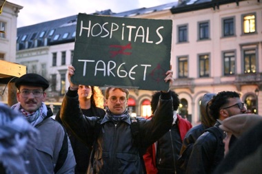 Demonstration in Brussels calls for stopping targeting health sector in Gaza