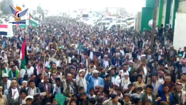 Massive marches in Amran demonstrate loyalty to Prophet Muhammad, support for Gaza, al-Aqsa