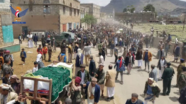 تشييع جثامين ضحايا حادثة رداع في مدينة يريم بإب