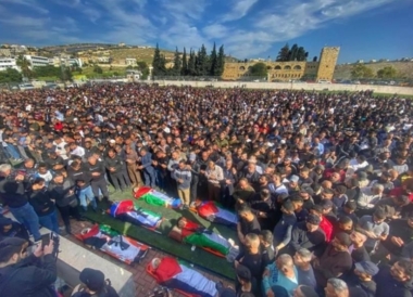 تشييع جثامين شهداء مخيم الفارعة والخارجية الفلسطينية تدين المجزرة