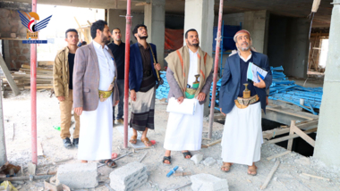 الهارب والمرتضى يتفقدان مشروع مبنى المجمع الحكومي لمحافظة صنعاء