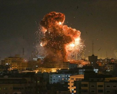 Enemy launches series of raids near Red Crescent Al-Quds Hospital in Gaza