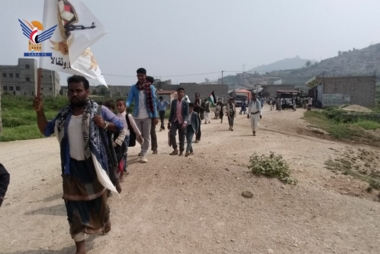 March for graduates of open military courses in Anahm al-Gharb, kishr in Hajjah