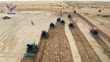 تدشين مشروع زراعة الأراضي الصحراوية في الجوف