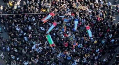 Large Palestinian crowds mourn six martyrs in Jenin