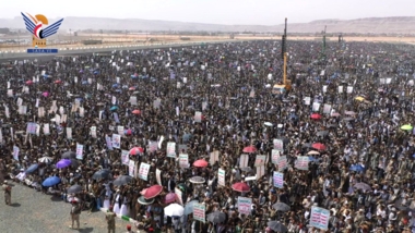 Mass march in Saada in support of options to respond to crimes of Zionist entity
