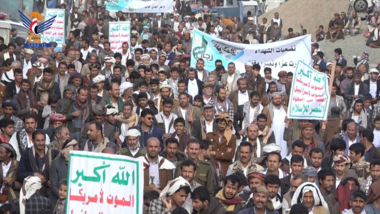 مسيرة جماهيرية في رازح بصعدة بذكرى سنوية للشهيد
