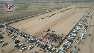 لقاء قبلي مسلح في سحار بمحافظة صعدة إعلاناً للنفير العام لنصرة لغزة 
