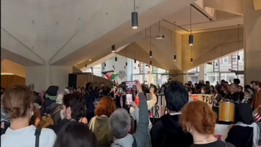 Pro-Palestine protests on campus of London School of Economics, Political Science