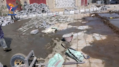 تفقد مشروع الرصف الحجري بشارع الروضة والتربية في مدينة البيضاء