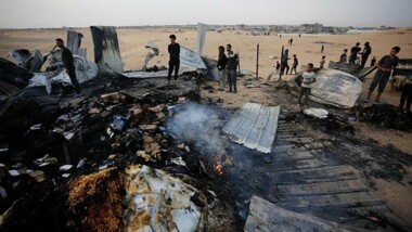 Five martyrs from one family in bombing tent for displaced people in southern Gaza Strip