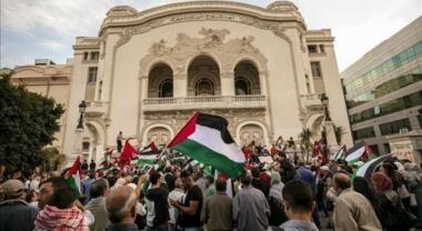 Demonstrations in Tunisia rejecting Washington's support for genocide crimes in Gaza