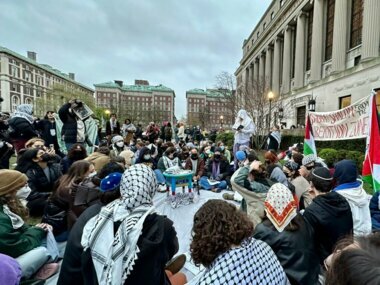 New York: Columbia University students continue their sit-in in solidarity with Gaza