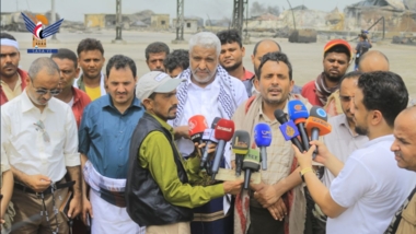 Press conference about Israeli aggression targeting oil tank facilities in Hodeida