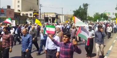 Demonstrations in Iran to denounce Zionist enemy's crimes against Palestinians