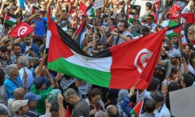 Tens of Tunisians demonstrate in protest against genocide crimes in Gaza